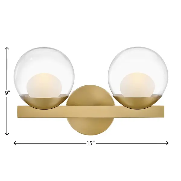 Sophisticated with an ultramodern twist, Sunni’s sleek design showcases a distinctive glass globe that artfully layers a clear glass outside with an etched white interior. A minimal backplate and frame are finished in a bold Black or luxurious Lacquered Brass finish to easily complement your space. - alternate view