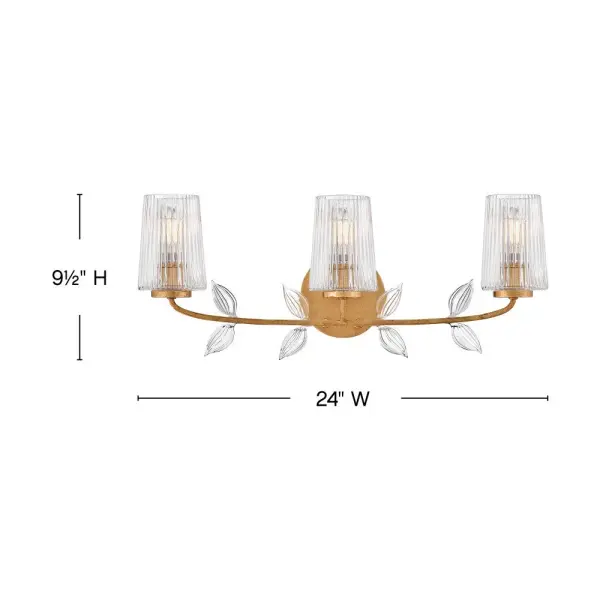 Aliso LED Vanity Light in Distressed Brass - Image 7