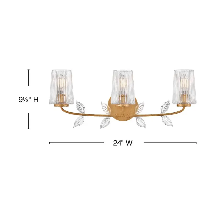 Aliso LED Vanity Light in Distressed Brass - Image 7