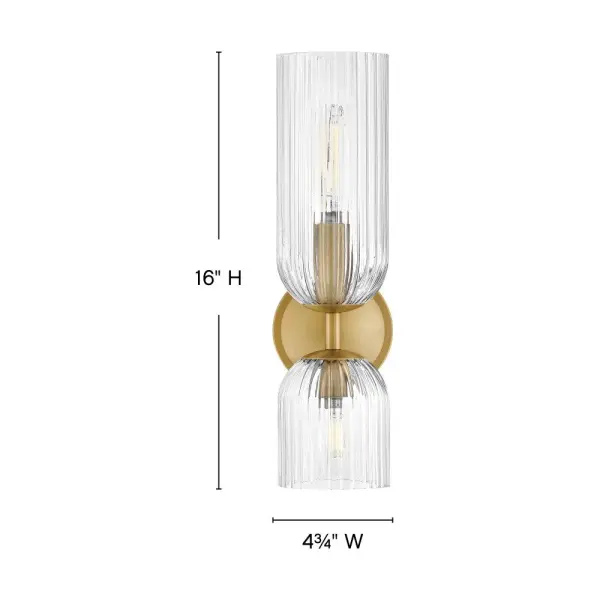 Ava LED Wall Sconce in Lacquered Brass - Image 7