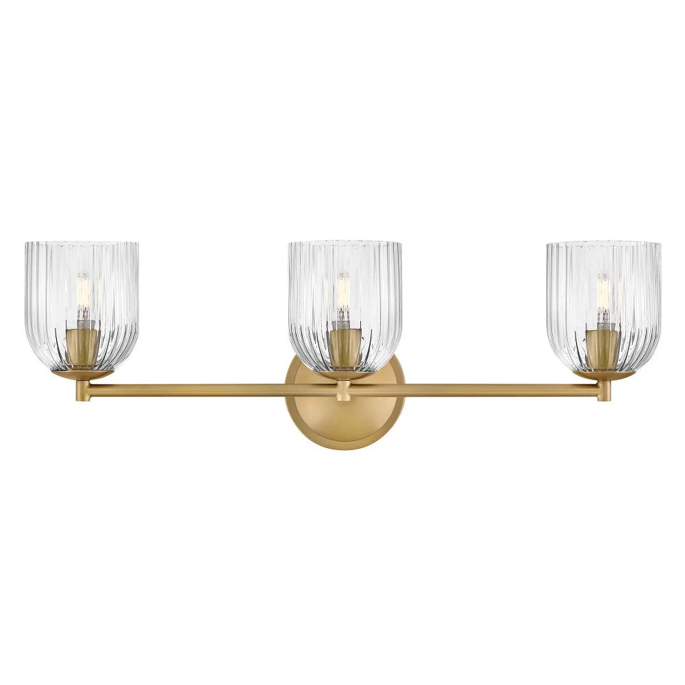 Ava LED Vanity Light in Lacquered Brass