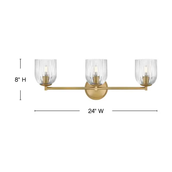 Ava LED Vanity Light in Lacquered Brass - Image 8