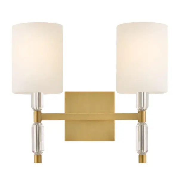 Anika LED Vanity Light in Lacquered Brass - Image 1