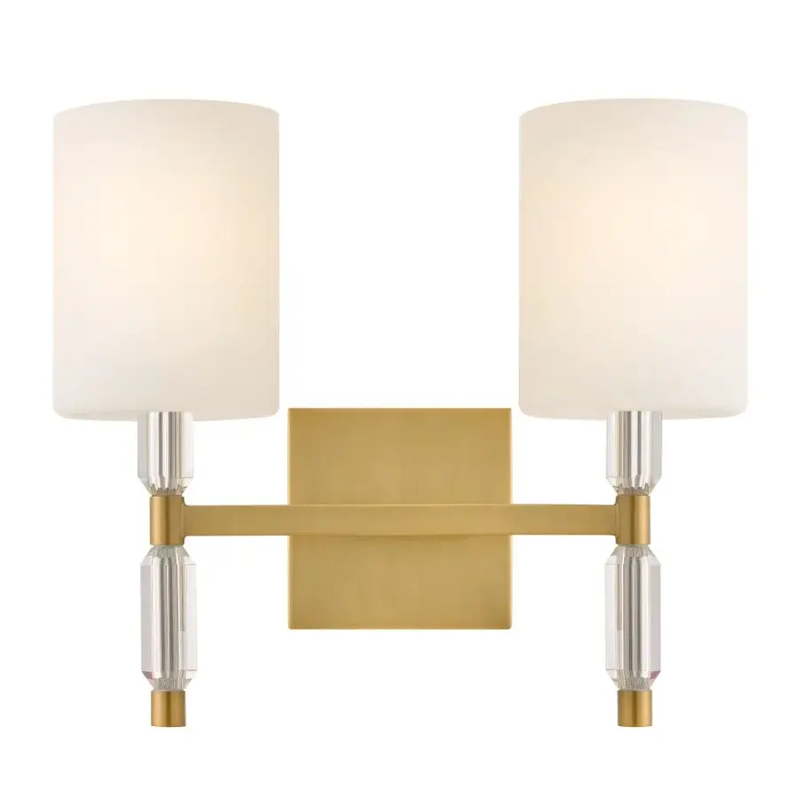 Anika LED Vanity Light in Lacquered Brass - Image 1