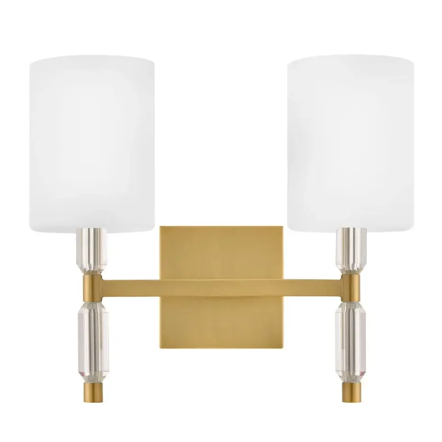 Anika LED Vanity Light in Lacquered Brass - Image 2