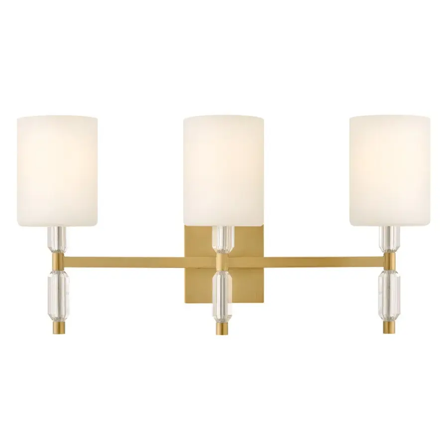 Anika LED Vanity Light in Lacquered Brass - Image 1
