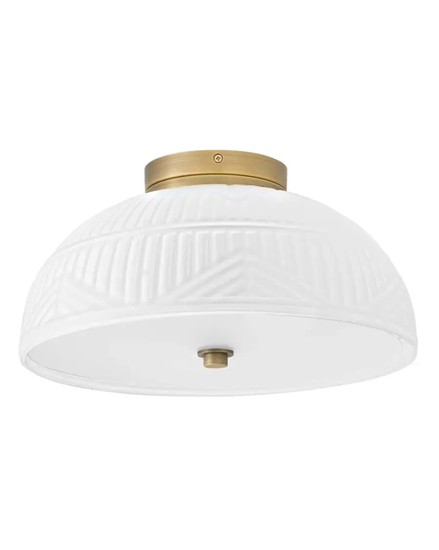 Devon LED Flush Mount in Lacquered Brass - Image 1