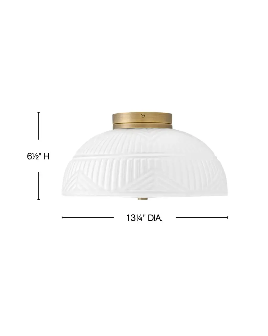 Devon LED Flush Mount in Lacquered Brass - Image 2