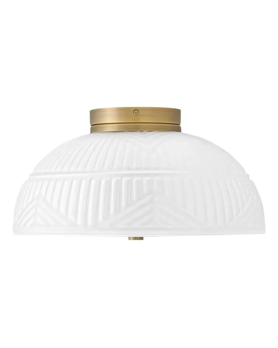 Devon LED Flush Mount in Lacquered Brass - Image 4