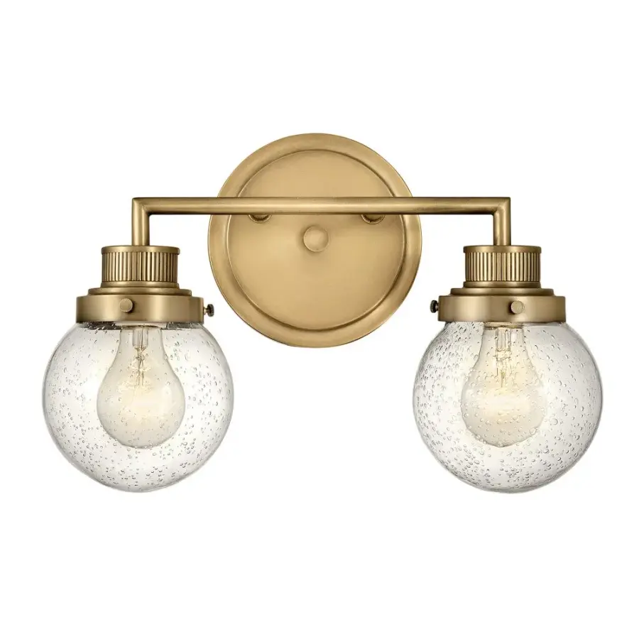 Poppy LED Vanity Light in Heritage Brass - Image 1