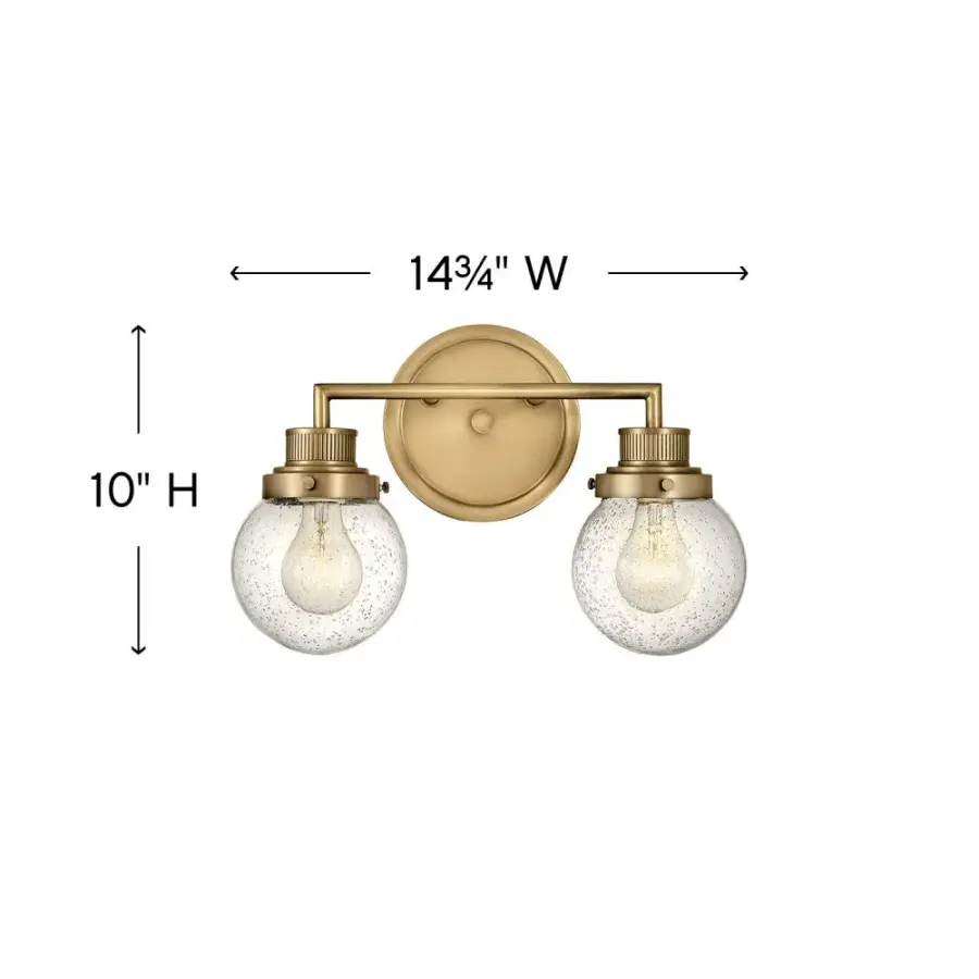 Poppy LED Vanity Light in Heritage Brass - Image 2