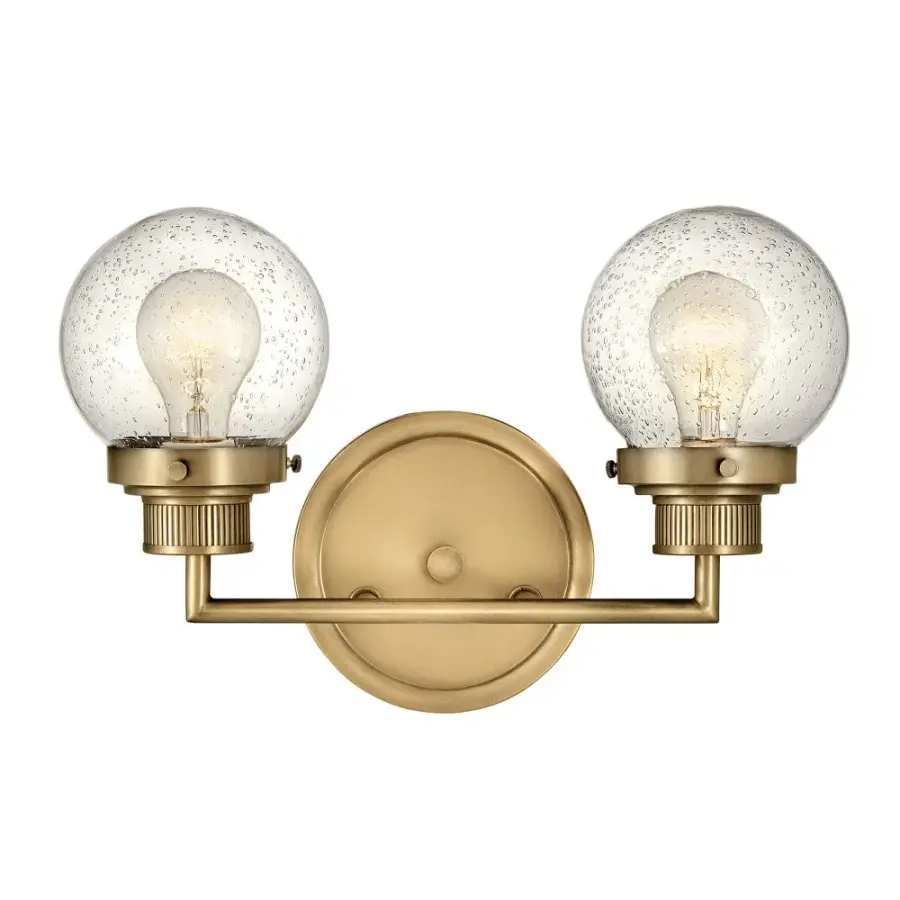Poppy LED Vanity Light in Heritage Brass - Image 8