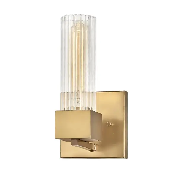 A cubed base design that is definitely not square! The crisp, contemporary lines of Xander pair perfectly with elegant ribbed clear glass to create a throwback style statement that is most definitely updated and upscale. Pick Polished Nickel or Heritage Brass finish to set the bar high when it comes to a modern vintage masterpiece.