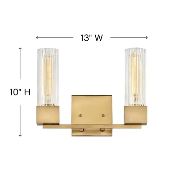 A cubed base design that is definitely not square! The crisp, contemporary lines of Xander pair perfectly with elegant ribbed clear glass to create a throwback style statement that is most definitely updated and upscale. Pick Polished Nickel or Heritage Brass finish to set the bar high when it comes to a modern vintage masterpiece. - alternate view