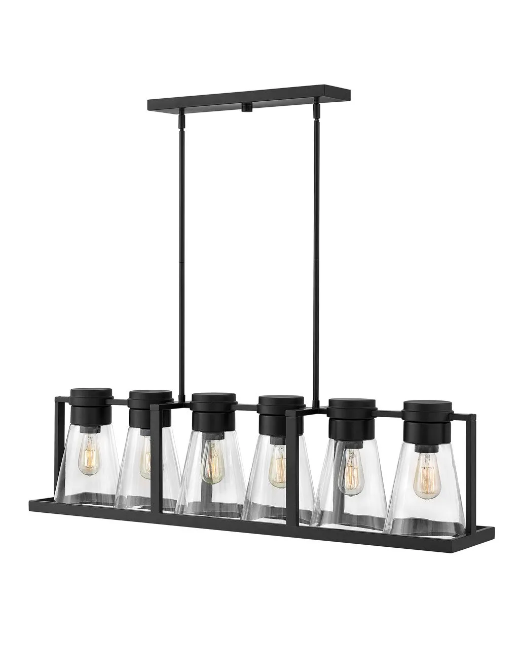 Refinery 6-Light LED Linear Pendant in Black