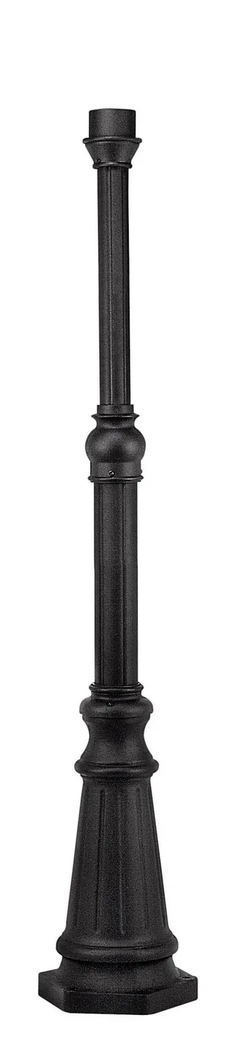 6.5ft Surface Mount Post with Cast Aluminum Base in Black
