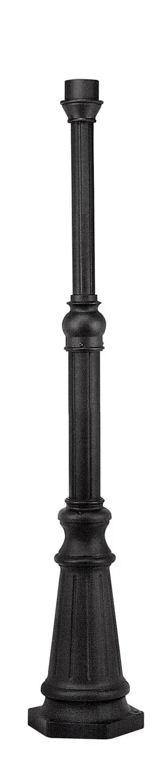 6.5ft Surface Mount Post with Cast Aluminum Base in Black