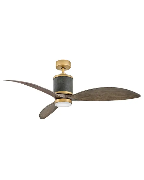 The Merrick combines authentic leather accents with driftwood blades for a sophisticated transitional look. Its high-efficiency LED light and powerful airflow make it ideal for large spaces seeking both style and performance.