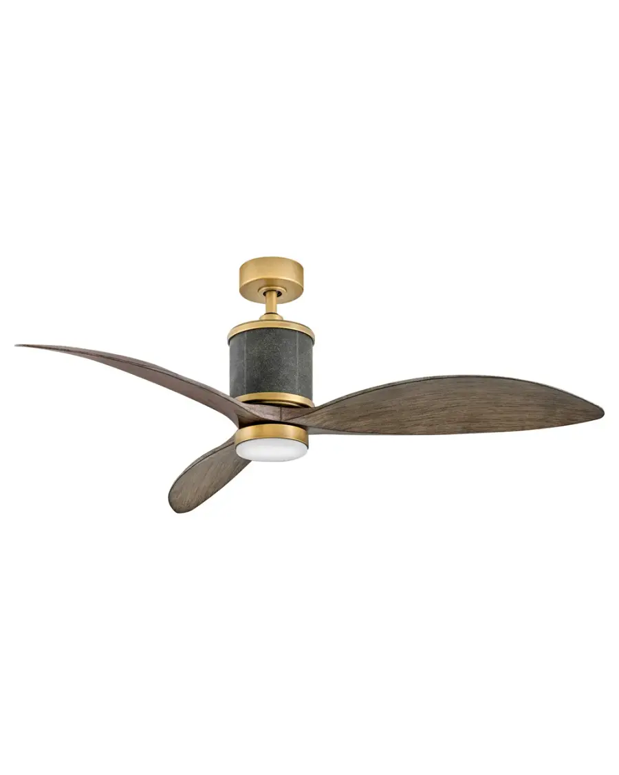 Merrick 60" Ceiling Fan with Light in Heritage Brass
