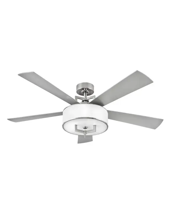 The Hampton combines urban sophistication with practical performance. Its rectangular frame, off-white linen drum shade, and dual-finish blades create a refined aesthetic while delivering exceptional airflow efficiency at 174 CFM/W.