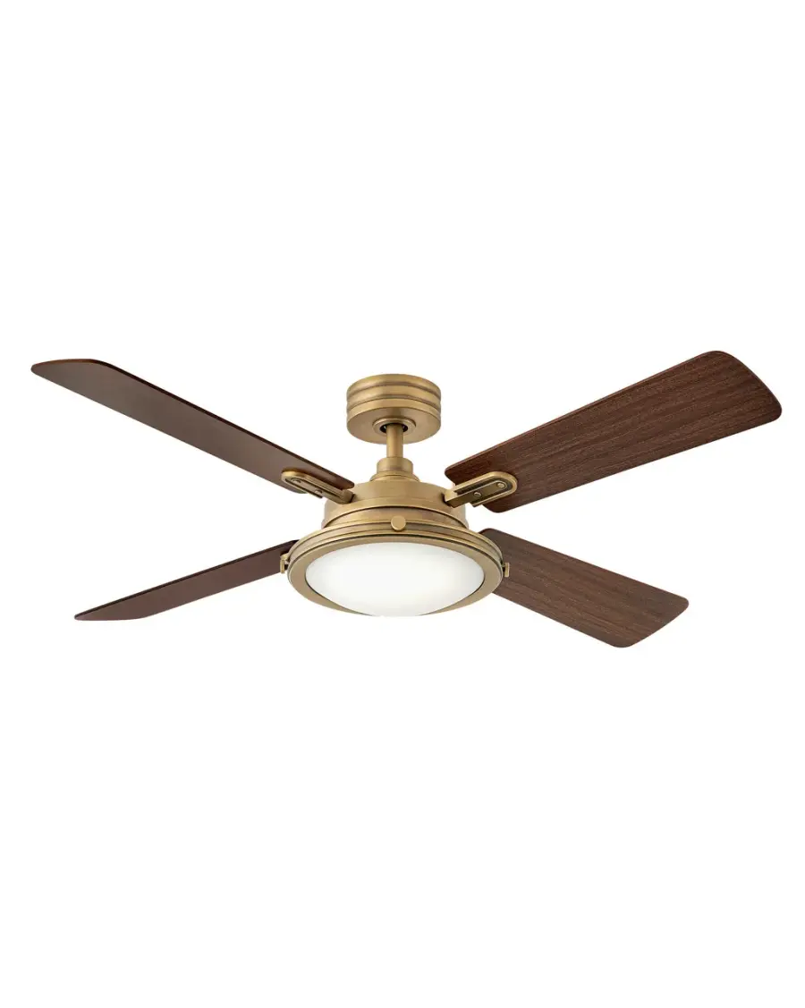 Collier 54" Ceiling Fan with Light in Heritage Brass