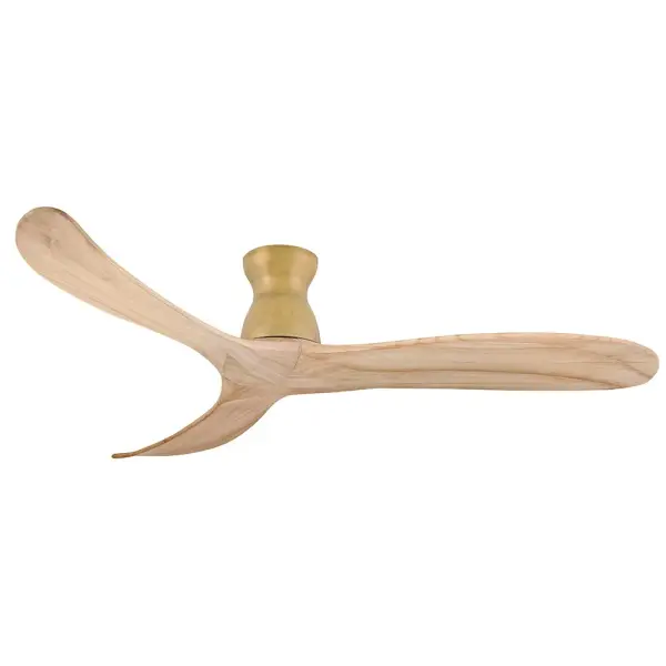 The Swell Flush delivers impressive 7900 CFM airflow with remarkable energy efficiency at 232 CFM/W. Its sophisticated Heritage Brass finish and clean three-blade design complement modern interiors while the damp rating extends versatility to covered outdoor spaces.