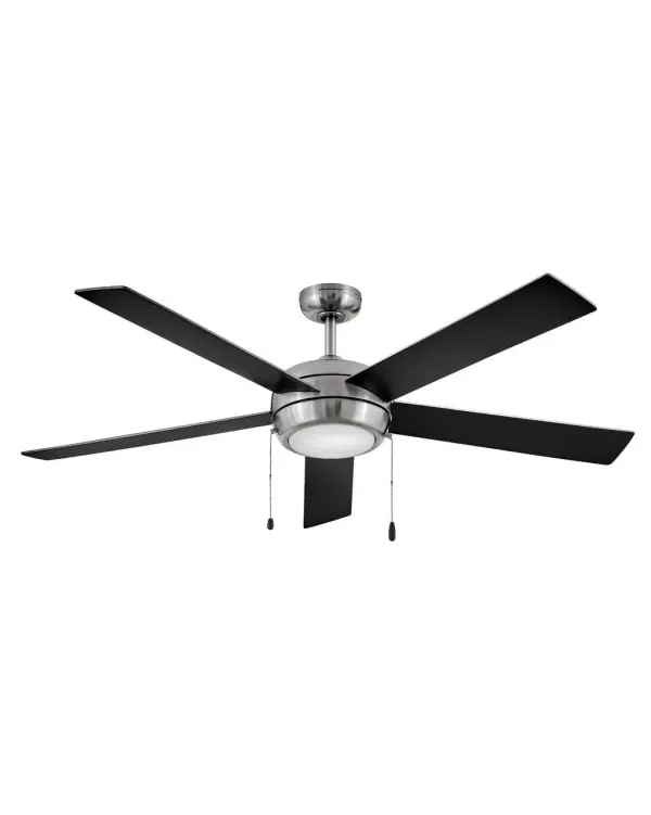 The Croft 60" combines clean contemporary lines with classic pull-chain operation, delivering exceptional airflow efficiency (90 CFM/W) and integrated LED lighting. Its substantial blade span and high-output motor make it ideal for spacious rooms.