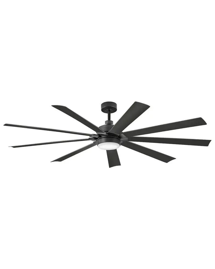 Turbine 80" Ceiling Fan with Light in Matte Black