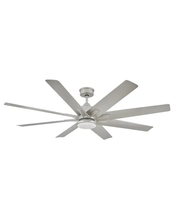 The Concur delivers impressive airflow (9,496 CFM) with remarkable efficiency (268 CFM/W) thanks to its DC motor and 8-blade design. Wet-rated for versatility, it transitions seamlessly between indoor and outdoor spaces while the integrated LED provides warm, high-CRI lighting.