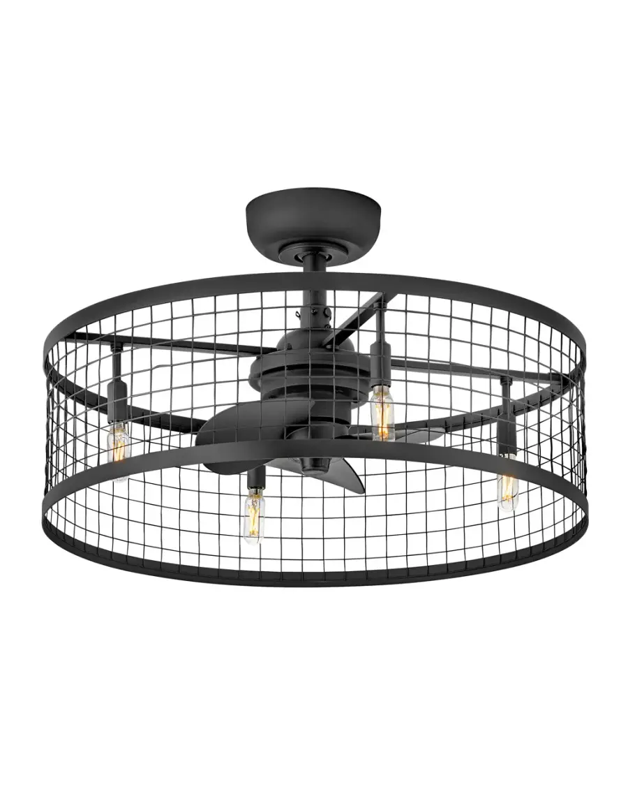 Finnigan 24" LED Fandelier in Matte Black