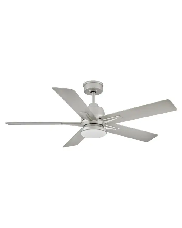 The Alta 52" ceiling fan combines modern efficiency with transitional elegance. Its DC motor and integrated LED deliver exceptional energy performance at 257 CFM/W, while wet-rated construction allows versatile indoor or outdoor installation.