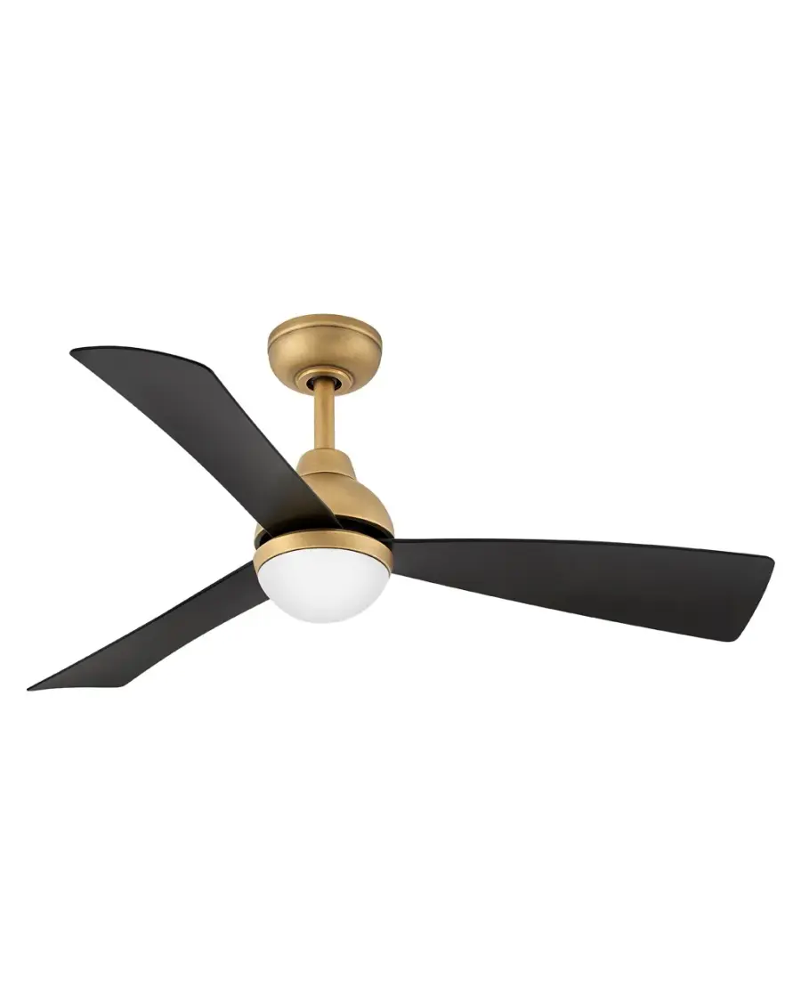 Una 44" Ceiling Fan with Light in Heritage Brass