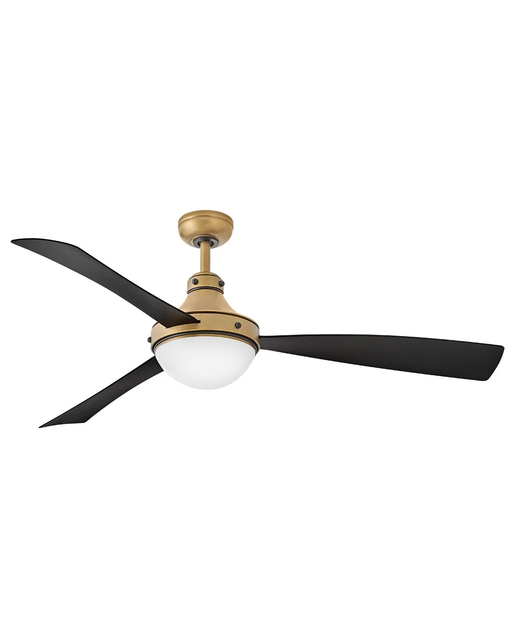 Oliver 62" Ceiling Fan with Light in Heritage Brass
