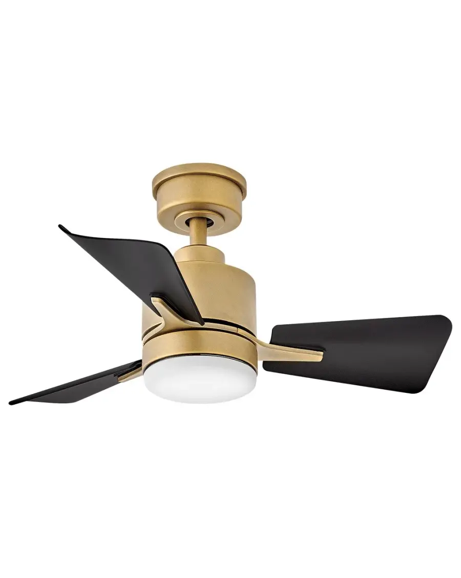Atom 30" Ceiling Fan with Light in Heritage Brass