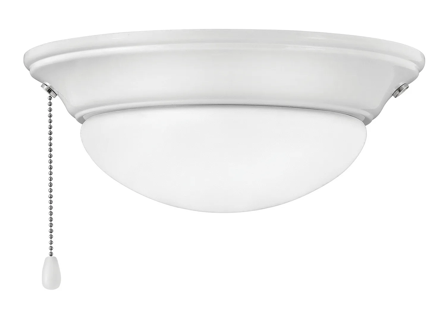Small Low Profile LED Fan Light Kit in Appliance White