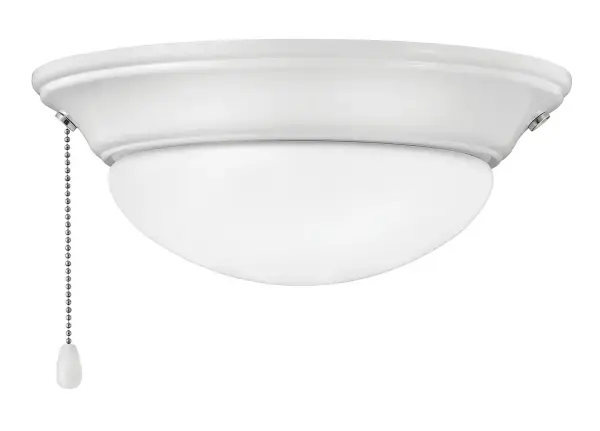 Small Low Profile LED Fan Light Kit in Appliance White