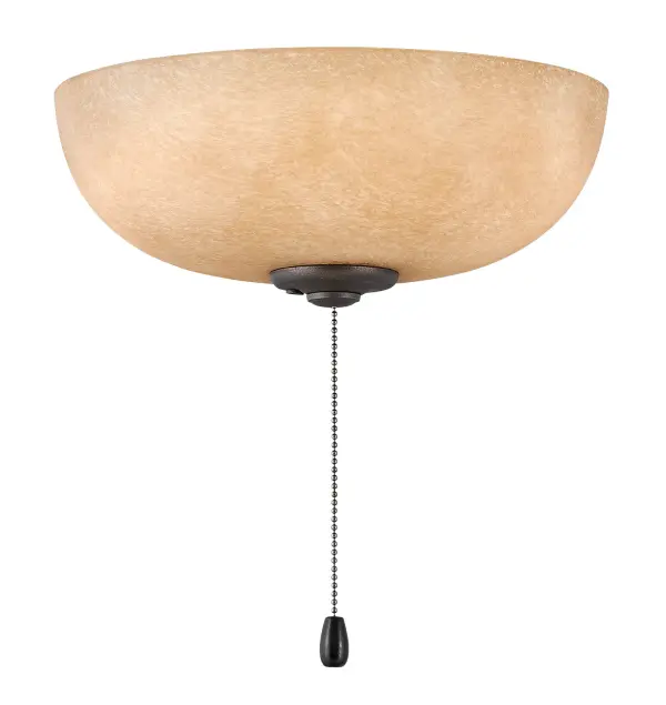 This LED fan light kit offers a practical upgrade with warm 3000K lighting and excellent 90 CRI color rendering. The amber frosted glass bowl provides soft, diffused illumination while the integrated LED technology delivers energy savings.
