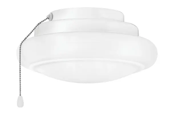A compact, energy-efficient LED light kit designed for ceiling fans. The low-profile design works well in rooms with standard ceiling heights, delivering bright, warm light with excellent color rendering.