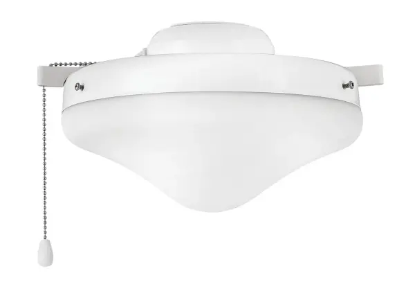 Heirloom Glass LED Fan Light Kit in Appliance White