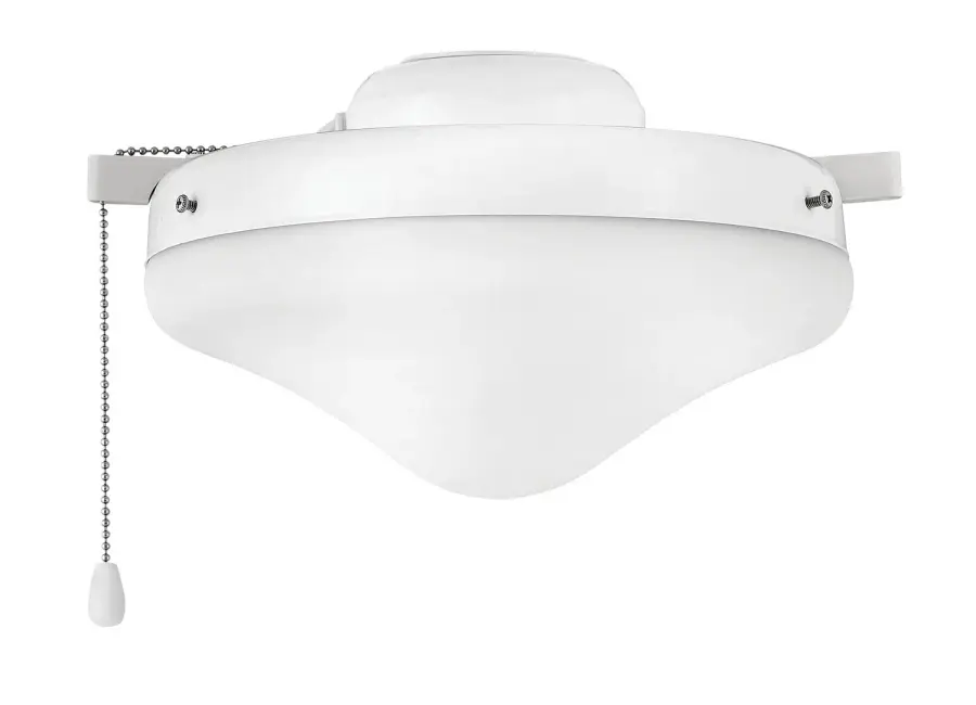 Heirloom Glass LED Fan Light Kit in Appliance White