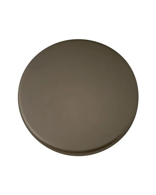 A compact steel light kit cover in a sophisticated matte bronze finish that seamlessly integrates with existing ceiling fans. The neutral metallic tone complements various décor styles while the durable construction ensures long-lasting performance.