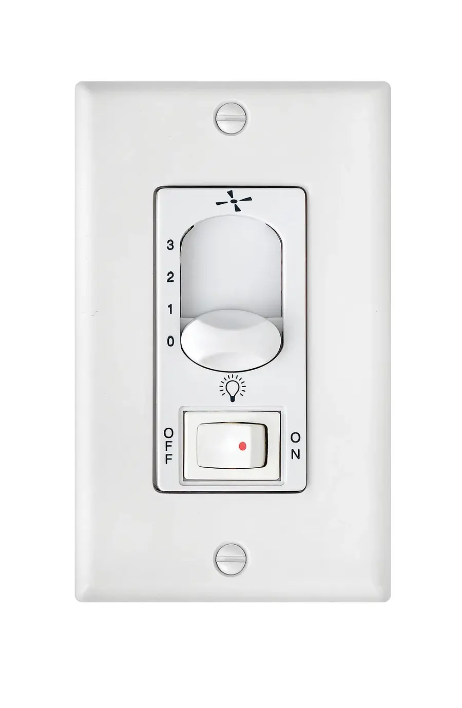 3-Speed Fan & Light Wall Control in White