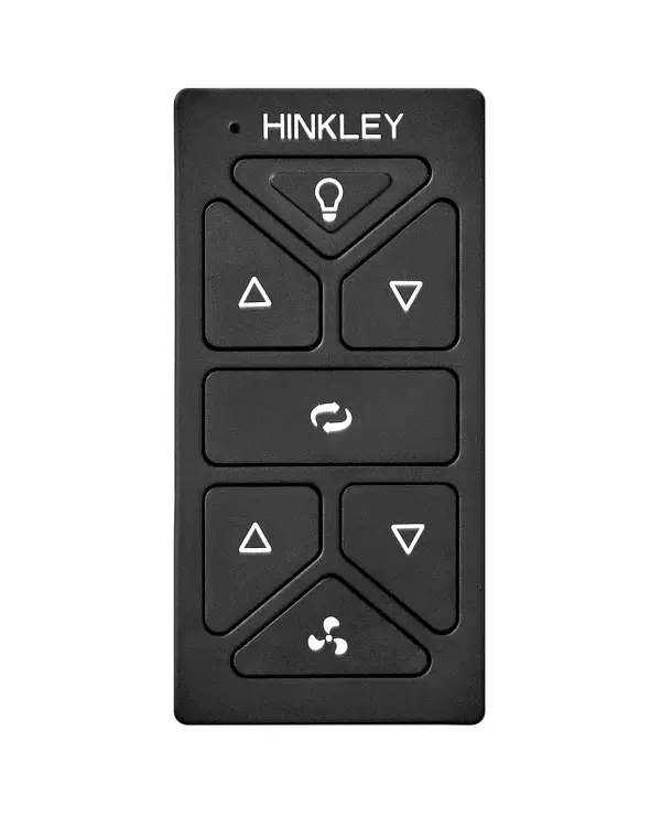 HIRO's all-in-one wireless remote and wall control offers flexible fan speed and lighting control without wiring hassles. WiFi and RF technology ensure reliable communication with all Hinkley fans, making installation simple across multiple configurations.