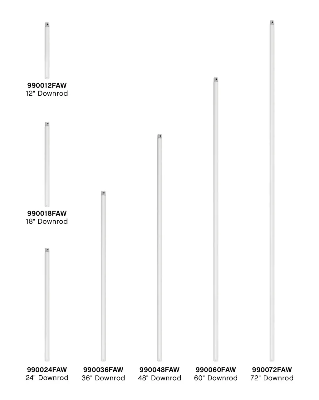 60" Downrod in Appliance White
