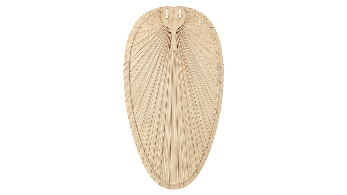 Islander DC 22 inch Indoor/Outdoor Ceiling Fan Narrow Oval Palm Blade Set of 5 - Natural