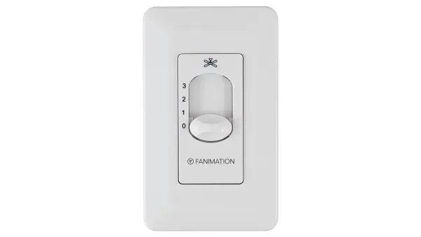 The CW5 wall control offers convenient 3-speed operation for two Fanimation ceiling fans from a single wall-mounted unit. Simple 2-wire installation and slide control design make it easy to manage multiple fans.