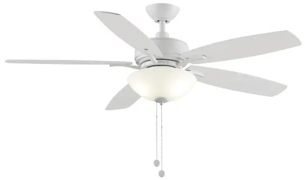 The Aire Deluxe by Fanimation brings timeless transitional style and versatile customization to virtually any indoor space. Available in multiple finish combinations, blade options, and with your choice of a glass bowl light kit or a no-light configuration, the Aire Deluxe can be tailored to complement a wide range of décor styles. Powered by a dependable AC motor, it offers three forward and three reverse speeds along with reversible airflow for year-round comfort. Dry rated for indoor use, the Aire Deluxe is also compatible with most smart home devices when paired with the appropriate optional control, making it a perfect blend of classic design, reliable performance, and modern convenience.