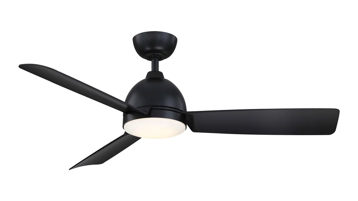 Starboard L 52 inch Indoor/Outdoor Marine Grade Ceiling fan with LED CCT Select Light Kit - Black with Black blades