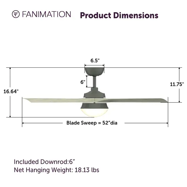 Barlow™ 52" Ceiling Fan with LED Light - Image 4