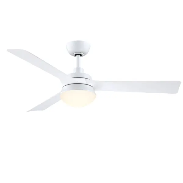 The Barlow by Fanimation is the perfect blend of transitional style and soft contemporary design, bringing a warm and inviting presence to any room. Its distinctive pendant-inspired integrated LED light kit creates an elegant focal point while providing comfortable, ambient illumination through an opal frosted shade. Powered by an energy-efficient AC motor, Barlow delivers reliable airflow and year-round comfort with reversible operation. Damp rated for both indoor and covered outdoor spaces, this versatile ceiling fan is equally at home in living rooms, bedrooms, sunrooms, and covered patios. Smart home compatibility with fanSync Wi-Fi (optional control required) adds modern convenience, making Barlow a stylish and functional addition to virtually any décor.